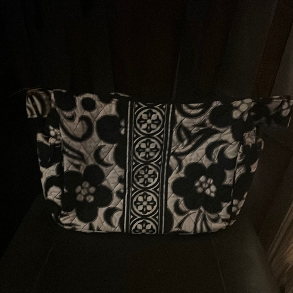 Vera Bradley Black and White Floral Tote Bag
